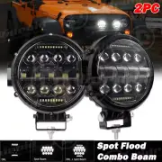 2x 6inch 11200LM LED Work Light Bar Spot Pod Offroad Fog Driving Lamp ATV Truck