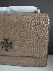 Tory Burch Britten Croc.Adjustable Shoulder Bag