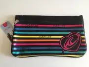 BNWT Girls Wavezone Brand Medium Black Stripe Polyester Pencil Case 18cm x 32cm