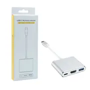 3 In 1 Type C Hub for Laptop/PC/Tablet/Mobile Phone - Silver