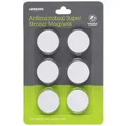 J.Burrows Antimicrobial Magnets White 6 Pack