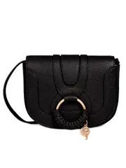 See by Chloé Mini Hana Grained Leather Shoulder Bag in Black