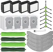 Replacement Parts for iRobot Roomba Combo j9+ & Combo j7+/Plus Robot Vacuum Cleaner,2 Set Rubber Brushes +6 Side Brushes +4 HEPA Filters &Mopping Pads &Dust Bags
