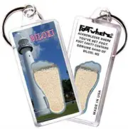 Biloxi, MS FootWhere® Souvenir Keychain. Made in USA