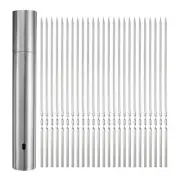 100pcs Kebob Skewers 30cm x 2.9cm Stainless Steel Flat Sticks Tube Storage