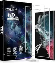 [2 Packs]Cnarery Samsung Galaxy S22 Ultra Screen Protector, with Positioning Tool Fingerprint Support Flexible Self-Healing TPU Film 3D Curved Easy Installation Full Coverage Bubble Free