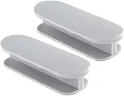 4pcs Self- Stick Push Pull Helper ABS Plastic Door Window Wardrobe Handle Instant Cabinet Drawer Handles (Light Grey)