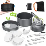 Cooking Set Lightweight Camping Pots and Pans Non-Stick Kettle Outdoor Camp Cook Set for Backpacking Outdoor