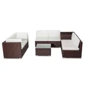 7PCS Outdoor Furniture Modular Lounge Sofa Lizard - Brown