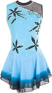 [Zagitova] Figure Skating Dress Girls Women Sleeveless Elastic Ice Skating Skirt Competition Performance Costume