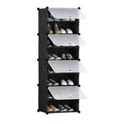 SOGA 8 Tier Shoe Rack Organizer Sneaker Footwear Storage Stackable Stand Cabinet Portable Wardrobe with Cover