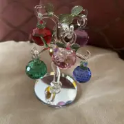 7 Piece Awesome Set With Multi Colored Crystal Hanging Apples With Tree