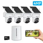 ANRAN 4MP Solar Battery Powered Wireless WiFi PTZ Outdoor Security Camera System