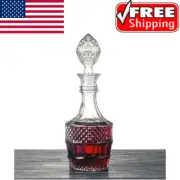 Whiskey Decanter Glass Crystal Liquor Scotch Vodka Bourbon Bottle Vintage Gift.