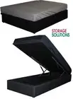 Brand New Storax Gas Lift Storage Single Ensemble Bed Base Charcoal