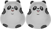 TOPPERFUN 2PCS Cute Panda Ceramic Sauce Dishes Multipurpose Appetizer Plates for Dipping Seasoning and Snacks Charming Design for Family Meals and Gatherings