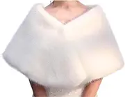 [Generic] Women Wedding Bridal Wrap Winter Warm Shawl Evening Party Prom Cape One-piece
