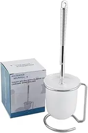 Toilet Brush Chrome Wire Rack Plastic Cup and Brush, 10 x 12 x 37 cm