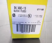 1 Box of 100 Gray Cermaic Buss ABC-15 ABC15 Fuses BUSSMANN 250 VOLT 15A NEW