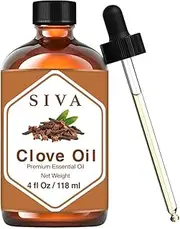 SIVA Clove Bud Essential Oil – 4 Fl Oz – 100% Natural Clove Bud Oil for Hair, Dental Care, Skin Care, Diffuser, Aromatherapy, Scalp, Body Massage, Soap and Candle Making – with Dropper