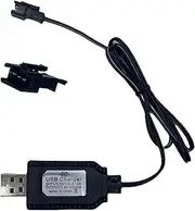 BaiWeiDun Smart Universal RC USB Charger Cable with SM-4PIN Plug Compatible RC Car RC Plane RC Tank RC Boat and Other Remote Control Toys for 7.4V Lipo Battery USB Charger with Battery Protection (1)