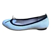 Bloch Nashira Women's Leather Ballet Flats in White/Black –Sz EU37/US 7-NEW-READ