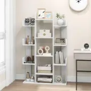 CostwayTree Bookshelf with 13 Open Shelves for Living Room Study or Office-White