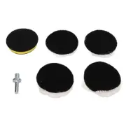 ˇ6pcs 3in Imitation Wool Polishing Pad Kit With 5/8in‑11 Drill Adapter Buffing