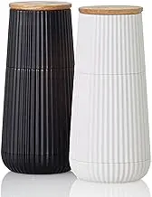 AdHoc Scape Pepper and Salt Mill Set, 12.3cm, Black and White