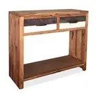 Wooden Console Table Hall Storage Unit 2 Drawers Display Stand Living Room Decor