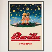 Galrie Barilla Parma Star Gazing Vintage Poster Framed Art Print for Home Decor, Black Frame, A2 42 x 60cm (16 x 24inch)