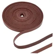 196" Long Brown Flat Genuine Leather Cord 0.39" Wide String Leather Lace