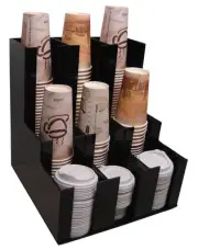 Cup office lid dispenser Holder coffee and Condiment Caddy Rack Organize 1008