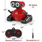 GILOBABY Robot Toys, Remote Control Robot Toy RC Robots for Kids w/ LED Eyes Red