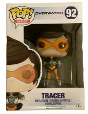 2016 Funko POP! OVERWATCH TRACER #92 Rare Vaulted - w/ protector
