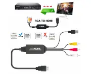 Av To Hdmi Adapter,Rca To Hdmi Adapter Converter 3Rca Cvbs Av Composite To Hdmi Converter Adapter Supports Laptop/Pc,1080P For Vhs,Vcr,Old Dvd Players