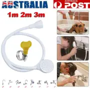 1-3m Push-On Spray Shower Head Bath Sink Tap Attachment Hose Soft Tube Pet Kids