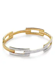 Monica Vinader Lab Created Diamond Signature Bangle in 18K Gold Vermeil at Nordstrom, Size Small