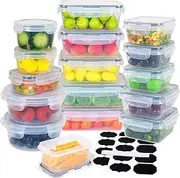 16Pcs Food Storage Containers with Lids - Leak Proof Meal Prep Plastic Container Set for Microwave, Oven, Freezer and Dishwasher, BPA Free