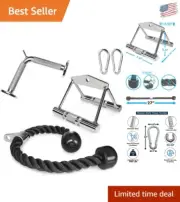 Stainless Steel Tricep Press & Lat Pulldown Attachments - Rustproof & Versatile