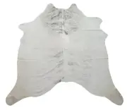 Brindle Cowhide Rug Light Grey White Brazilian Natural Real Exotic 6.1ft x 5.6ft