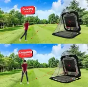 Golf indoor and outdoor driving nets, chipping target bags and tote bags