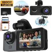Dash Cam Car HD 4K Front/Rear/Inside Dual Lens Video Recorder Camera G-Sensor US