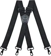 [PEHOYGA] Mens Suspenders, Work Suspenders for Men, Adjustable X-Back Suspender With Heavy Duty Clips or Swivel Hooks