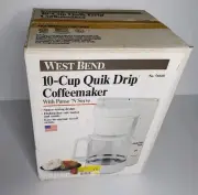 West Bend Quik Drip Coffee Maker 56660 Vintage 10 Cup White New NOS