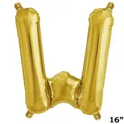 16" GOLD Letter W Mylar Foil Balloon 1 pc Party BackDrop Supply Decorations SALE