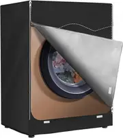Washing Machine Cover, Waterproof Dryer Protective Cover Sunscreen Anti-ultraviolet Waterproof Dustproof(Black, D60xW65xH85 cm)
