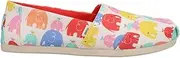 [TOMS] Womens Alpargata Espadrille, Size: 10 B(M) US, Color: White Colrful Elephant