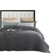 Dark Grey Chunky Waffle Blanket