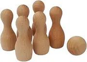 Totority Beech Material Mini Bowling Toys Fun Games Toss Sports Toy for Boys and Girls Parties
